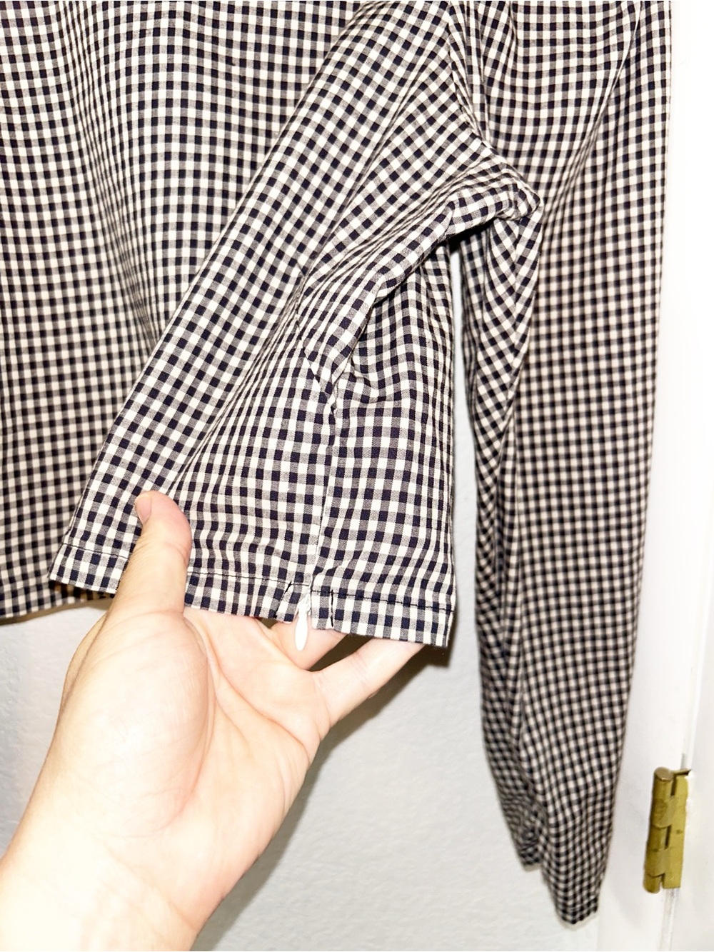 LISA SAYS GAH The Maddie Puff LongSleeve Gingham SquareNeck Blouse Cotton SZ: XS - Picture 11 of 13